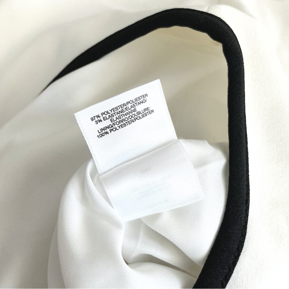 New Kasper White Black Career Dress Sheath Jewel Neck Zip Size 16 - Picture 7 of 7